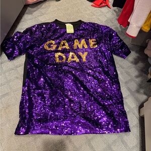 Purple Sequin Mini Dress
